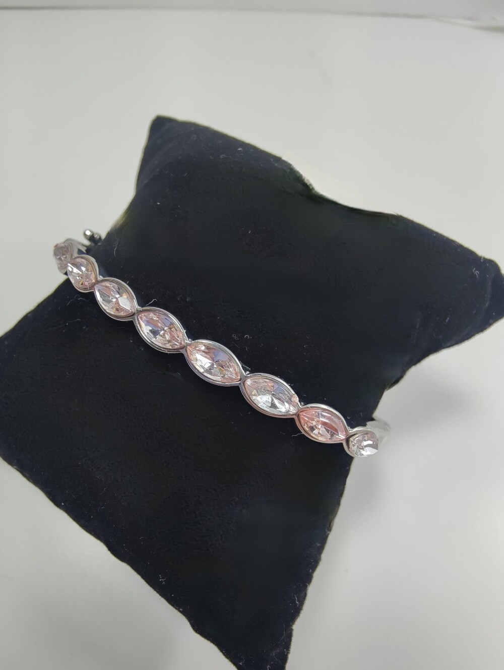 Simply Vera Vera Wang Pink & Clear Marquise Rhinestone Hinged Bangle Bracelet